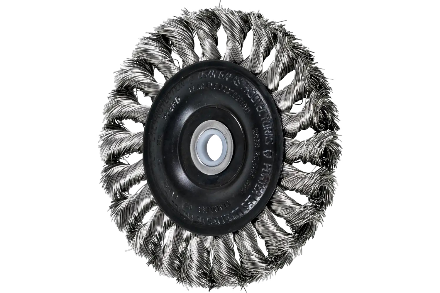 Show details for Pferd Standard Twist Knot Wire Wheel Brush 4" Dia. .012 Stainless Steel 1/2-3/8" Arbor Picture of Pferd Standard Twist Knot Wire Wheel Brush 4" Dia. .012 Stainless Steel 1/2-3/8" Arbor